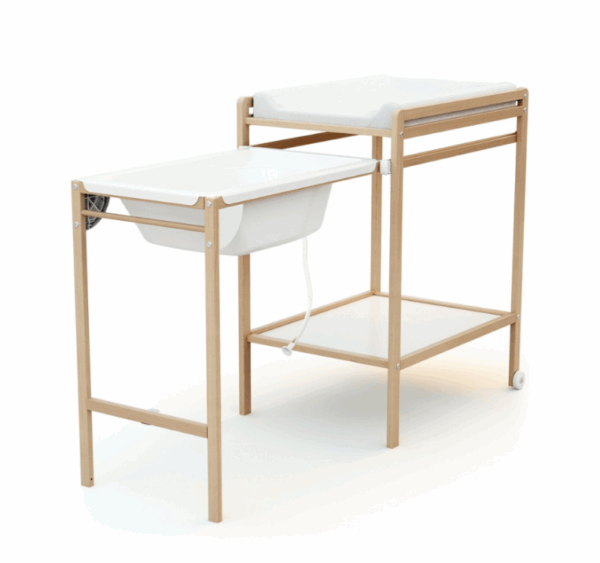 Changing table with bathtub